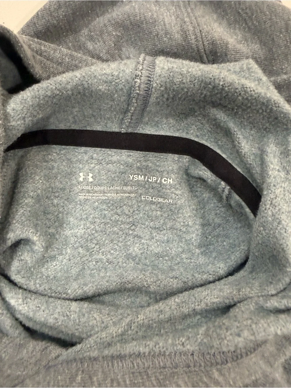 Under Armour Boys ColdGear Gray Fleece Pullover Hoodie